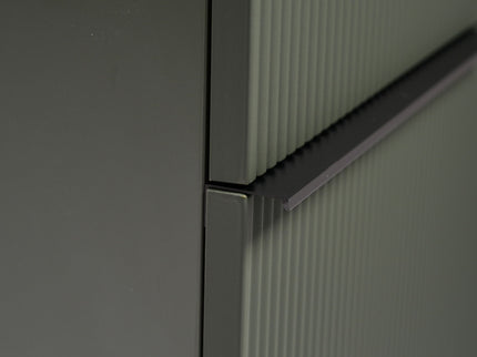 Fluted Bathroom Vanity With Ceramic Sink, Soft Close Slides