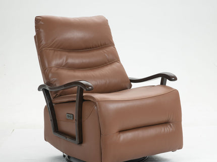 Swivel Rocker Recliner Power Glider Chair With Solid Wood Armrests, Extra Wide Reclining Sofa Chair Upholstered Living Room Single Sofa