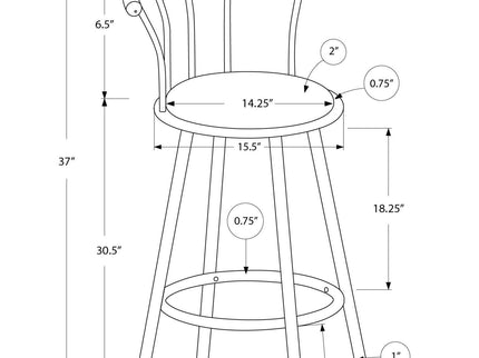 Swivel Stool Bar Height, Stylish Design Contemporary & Modern (Set of 2)
