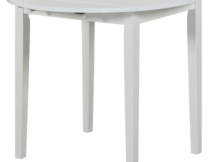Cliff - 3 Piece Round Drop Leaf Dining Table Set With Ladderback Chairs - White