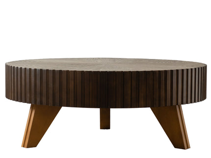 Round Retro Coffee With Solid Wood Legs