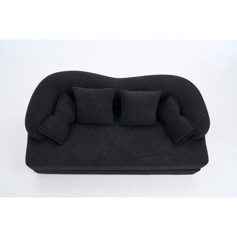 Foldable Sofa Bed, Boneless Couch Convertible Sleeper With 4 Pillows