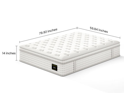 14'' Hybrid Mattress, Memory Foam & Pocket Springs For Pressure Relief