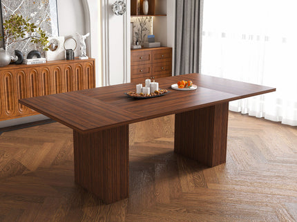 Rectangular Dining Table With Storage Base - Walnut