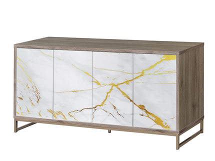Paavan - Console Cabinet - White / ChampagneChampagne