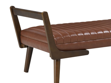 Mid-Century Bench With Wood Legs