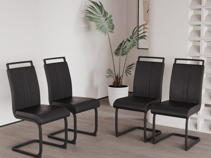 Modern Dining Chairs With High Back Upholstered Design Metal Legs