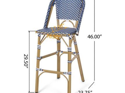 Outdoor Pe Rattan French Barstool Set