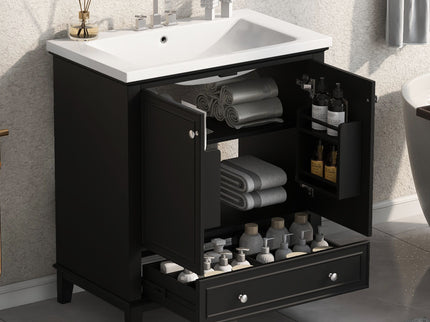 Modern Bathroom Vanity With Sink Combo, Multi Functional Cabinet With Doors And Drawer