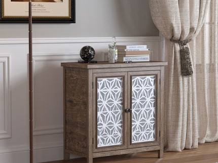 Storage Cabinet, Organizer - Brown Antique White