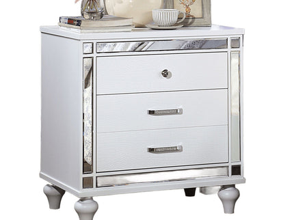Contemporary Nightstand With Crocodile Textured Trim