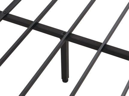 Modern Metal Platform Bed Frame With Wooden Headboard, USB Charging Station, Storage Drawers