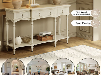 Retro Console Table With 3 Soft Close Drawers