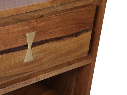 Asther - Bedside Table - Natural Wood / Brown