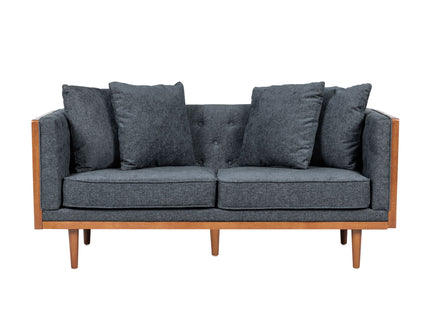Retro Modern Loveseat With Button Tufted Upholstery