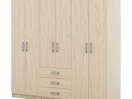 6 Doors Wardrobe Storage For Bedroom, With Big Drawers