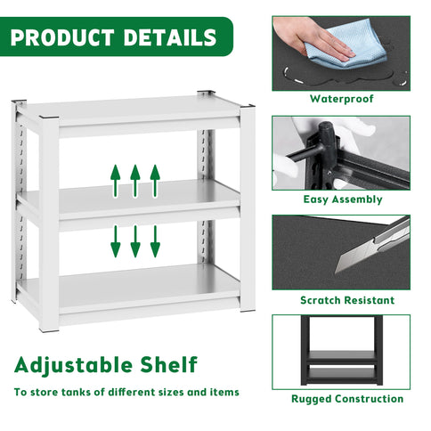 Stylish Metal rium Stand For 20 - 30 Gallon Tanks, 3 Tier Adjustable Shelf