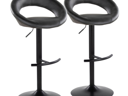 Posh - Contemporary Adjustable Barstool With Swivel & Rounded T Footrest (Set of 2)