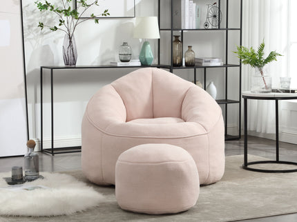 Bedding Bean Bag Sofa Chair High Pressure Foam With Footrest