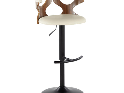 Gardenia - Contemporary Adjustable Barstool, Swivel With Rounded T Footrest (Set of 2)