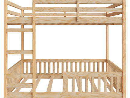 Stylish Bunk Bed With Ladder And Guardrails