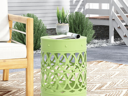 Outdoor Metal Large End Table, Modern Design