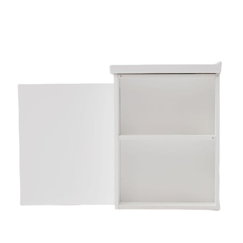 Wall Mounted Bathroom Vanity With Sink, 2 Open Shelves - White