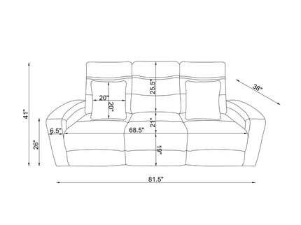 Isolde - Power Reclining Sofa, LED Lighting - Gray