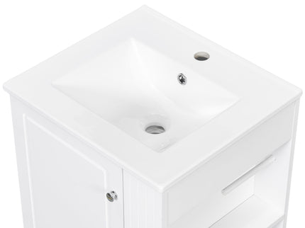 Modern Freestanding Bathroom Vanity With Sink, Soft-Close Drawer, Towel Bar