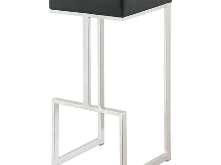 Upholstered Bar Stool With High-Shine Legs