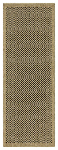 Earth - 5'3" X 7'3" Indoor, Outdoor Area Rug, Polypropylene - Jute / Black