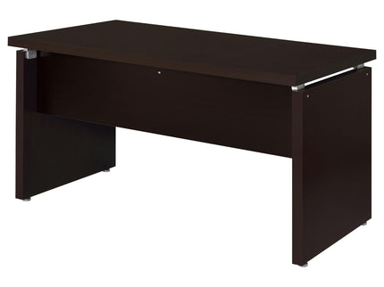 Floating - Top Computer Desk With Pullout Keyboard Shelf - Brown