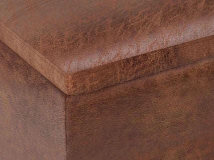 Rockwood - Upholstered Cube Storage Ottoman With Tray