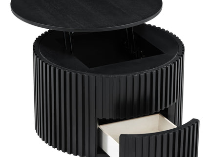 Round Lift Top Coffee Table With Hidden Storage For Living Room