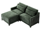 Dark Green / 2 Pc. 2 Seater Sectional, Ottoman