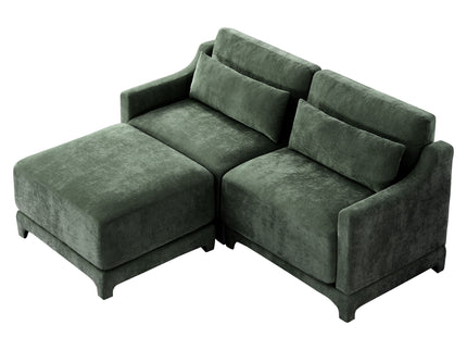 Stylish Sofa With Ottoman And Lumbar Pillows, Ergonomic Design