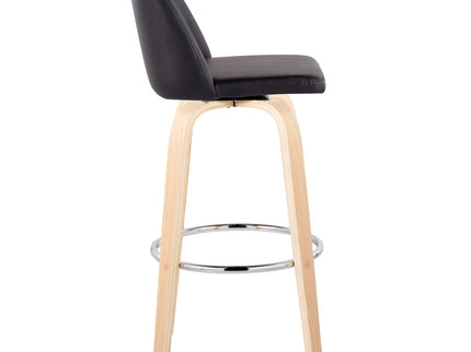 Toriano - Contemporary Fixed Height Barstool & Swivel With Round Footrest (Set of 2)