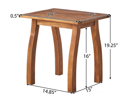 Kinesis - Outdoor Side Table With Slatted Top And Wood Frame