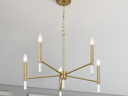 Courtyard - 5 Light Candle Chandelier - Clear / Gold