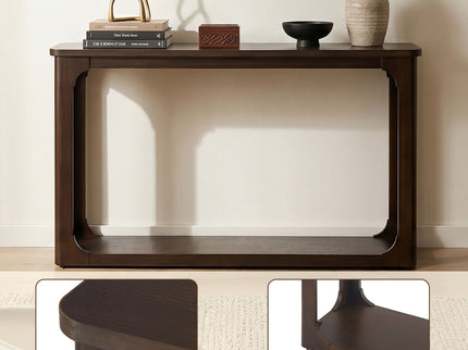 Console Table With Open Arch Cutouts For Living Room Hallway - Espresso