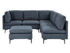 Blue / 2 Pc. Symmetrical Sectional, Ottoman