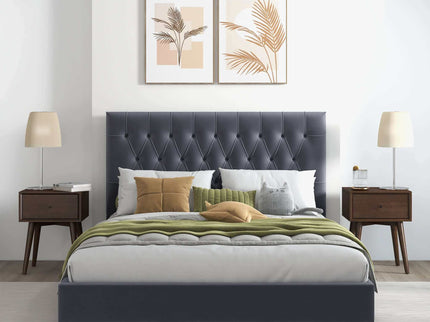 Donald - Mid-Century Modern Upholstered Platform Bed