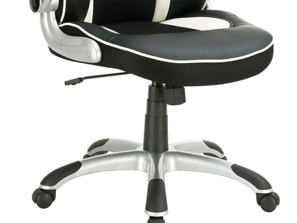 Adjustable Height Office Chair With Ergonomic Design And Swivel Mechanism - Black