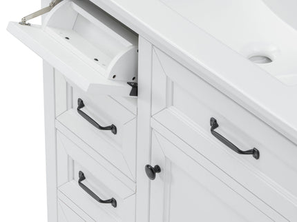 Modern Bathroom Vanity With Sink Top, 4 Drawers And 1 Soft-Close Door