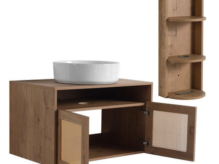 Bathroom Vanity With Art Sink And Storage Rack, Float Mounting Design