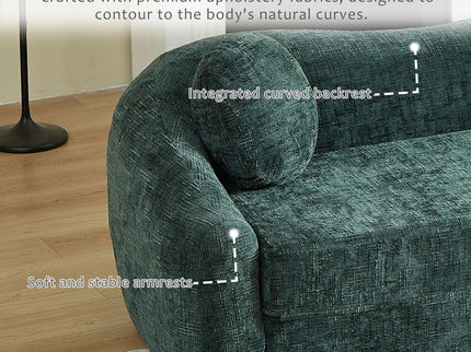 Curved Convertible Sofa, 2 In 1 Frameless Folding Sofa Bed With Pull Out Base And Deep Seat
