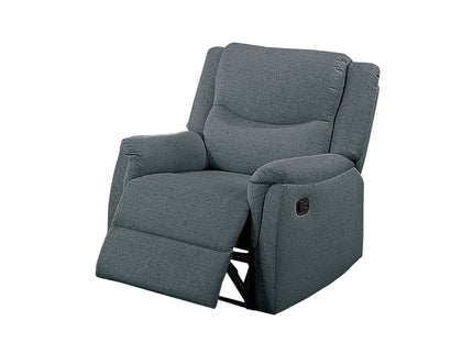 Manual Recliner With Upholstered Seat And Backrest Supportive Headrest