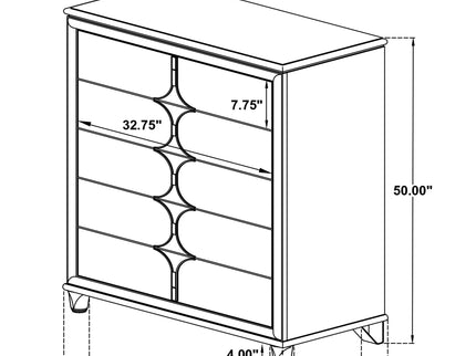 Gwendolyn - 5 Drawer Bedroom Chest Of Drawers - White