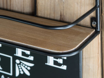 Floating Coffee Bar Shelf With Coffee Pod Holder, Hooks And Storage Shelf - Black