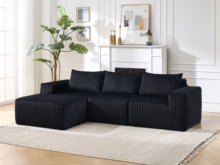 L - Shape Modern Minimalist Modular Sectional Sofa, Upholstered Cloud Couch With Deep Seats